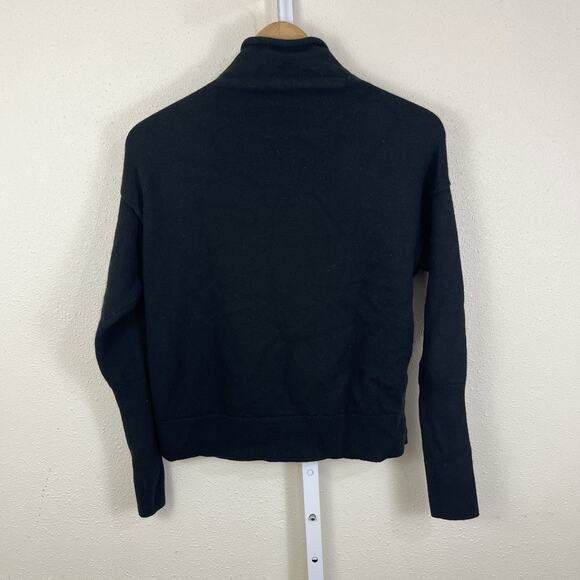 Aritzia Wilfred Cyprie Merino Wool Sweater M Medium Rolled Mockneck Black - Picture 3 of 6